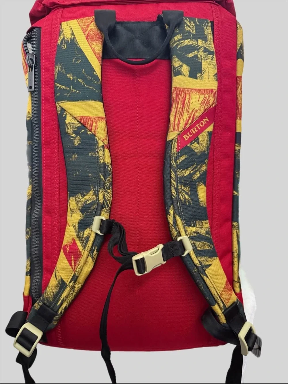 Burton Red and Yellow Graphic Roll-Top Backpack